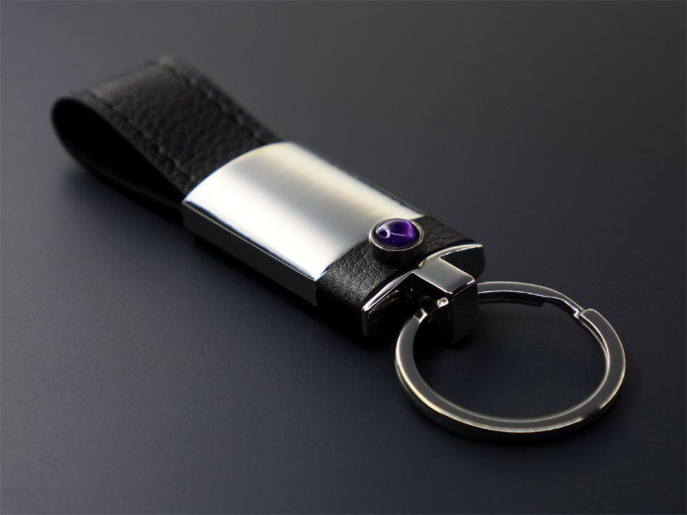 Logo trade advertising products image of: Amethyst Keyring 1296095